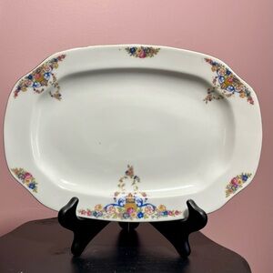 Antique 1918-1939 Victoria
China -Oval Platter 15 1/2" -Blue Red Floral